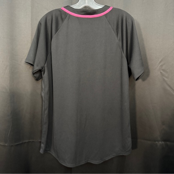 Excellent! Forever 21 × Barbie Women Black Pink Baseball Jersey Top Size M - Picture 2 of 5